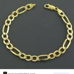 Italy, Unisex Gold Plated On 925  Silver Bracelet or anklet Flat Cuban Men Women